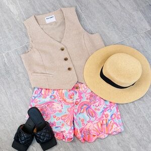 Lilly Pulitzer Pink and Blue Patterned Women's Shorts